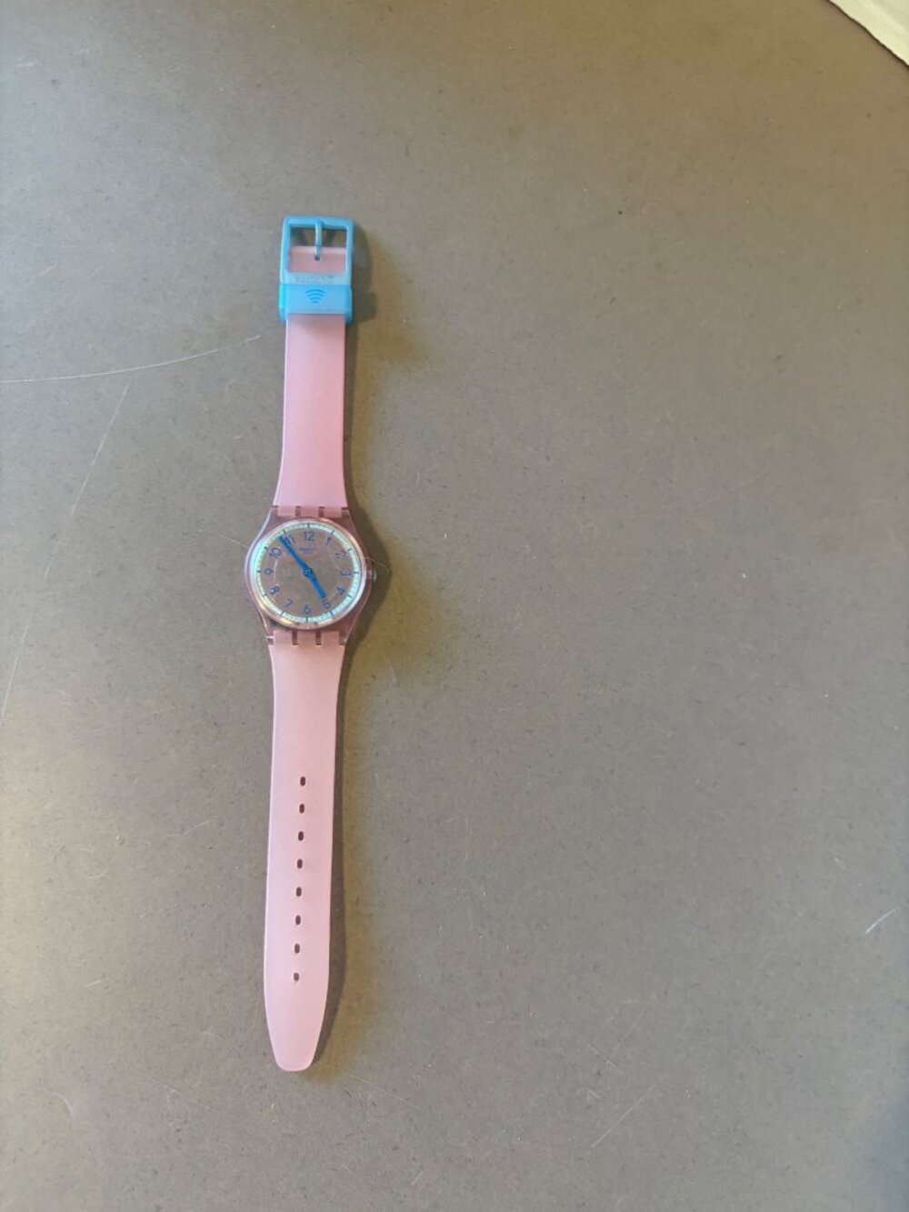 Swatch Pink Pay Analog Watch With Transparent Case